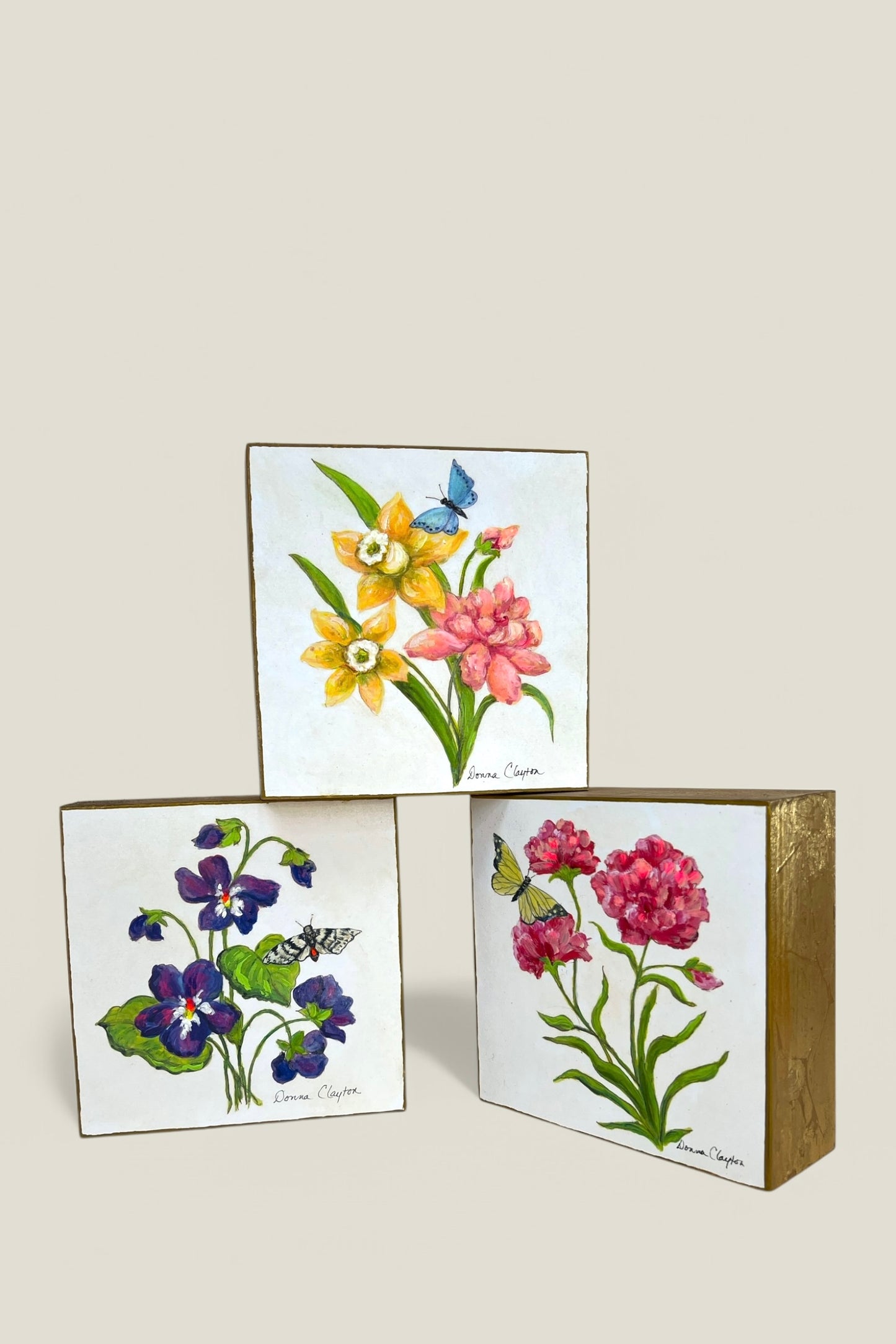 January 5” Gold Gilded Art Block