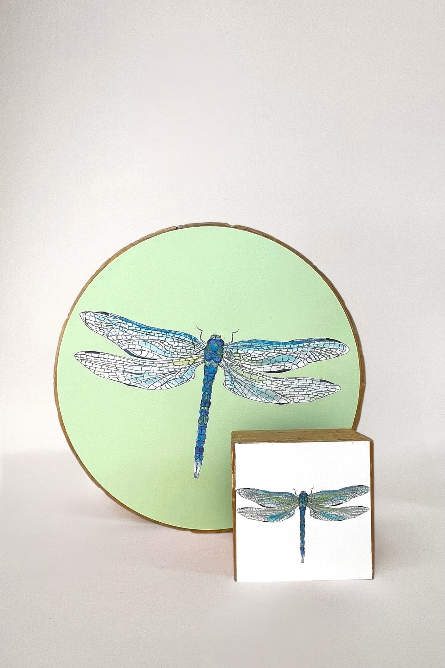 Blue Green Dragonfly 8" Round