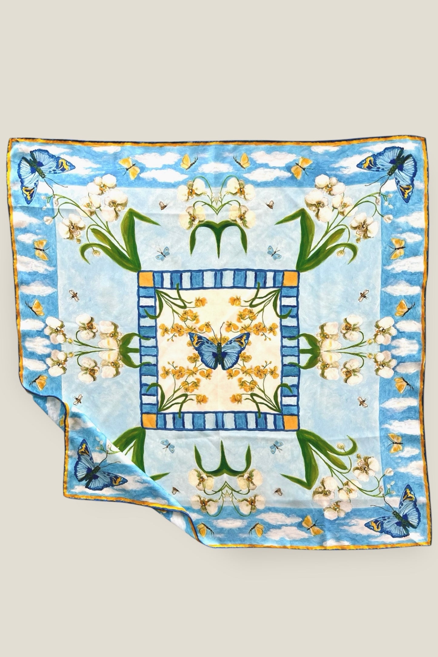 Butterfly Orchid Silk Scarf