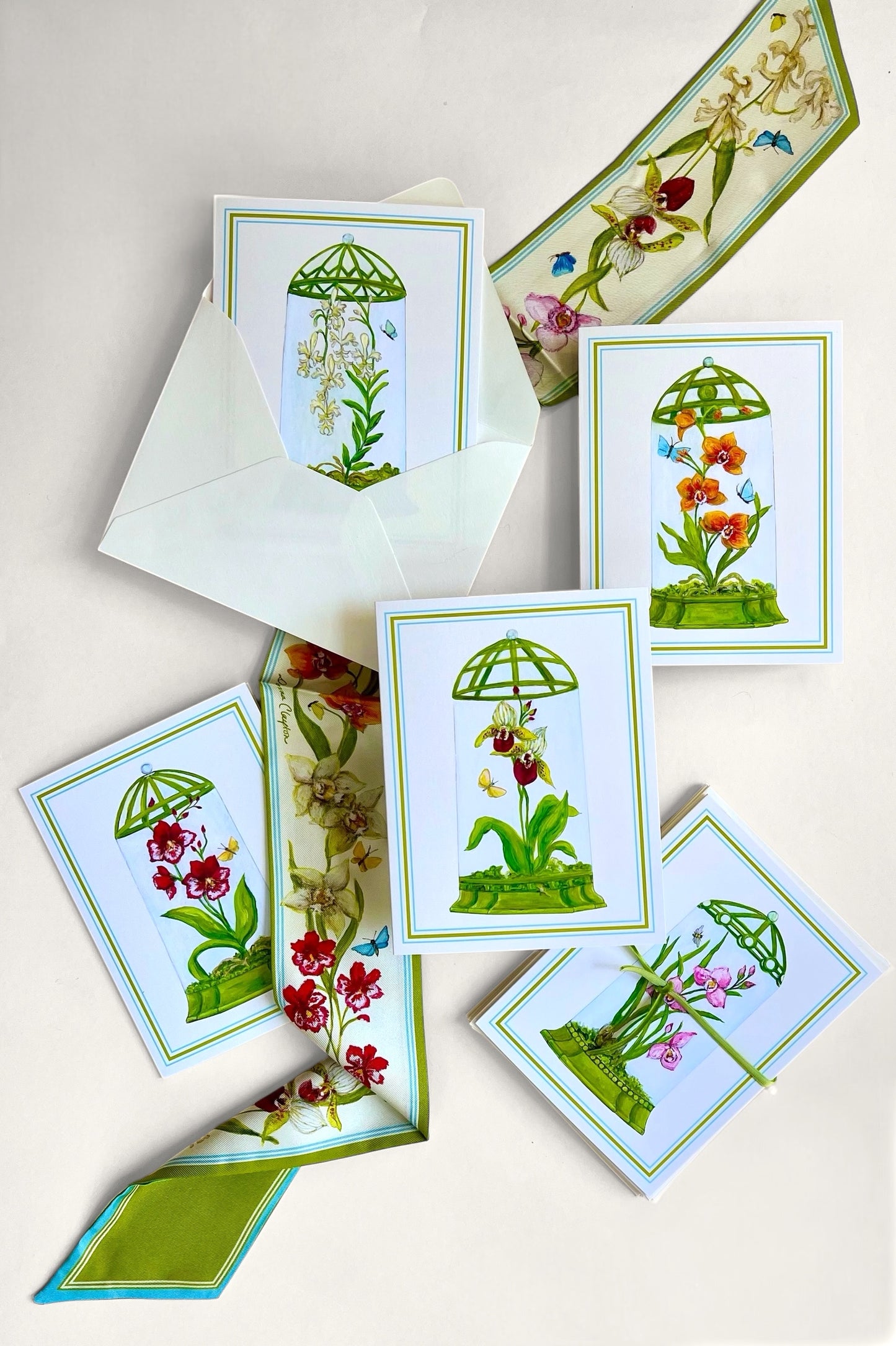 Orchid Cloche Card Set