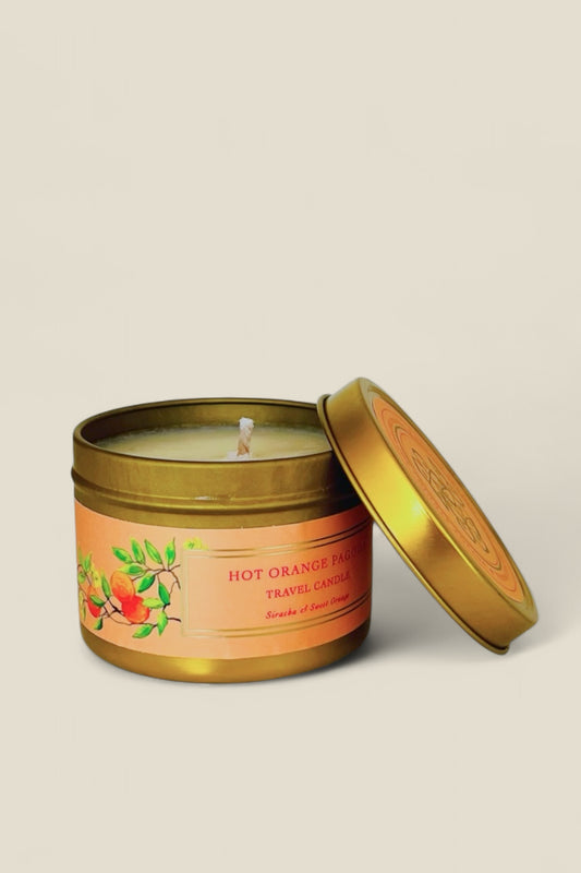 Hot Orange Pagoda Travel Candle