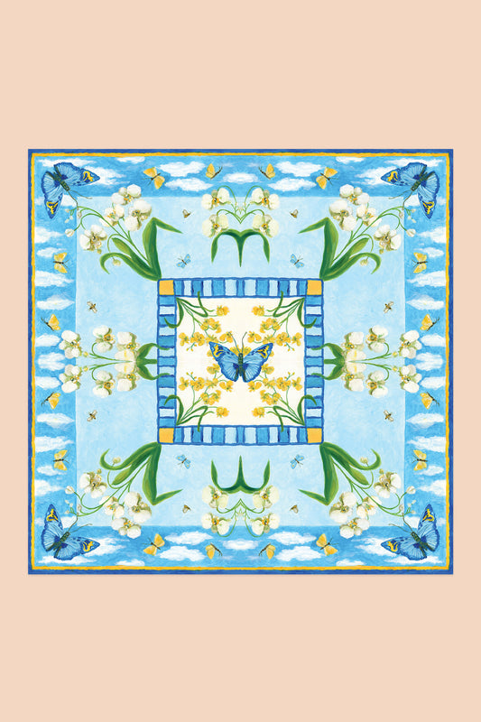 Butterfly Orchid Silk Scarf