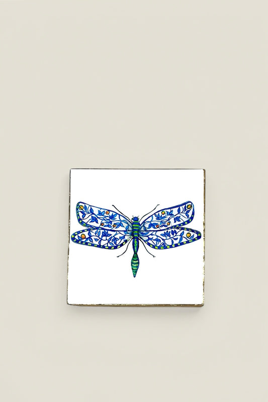 Porcelain Wing Dragonfly 3" Block