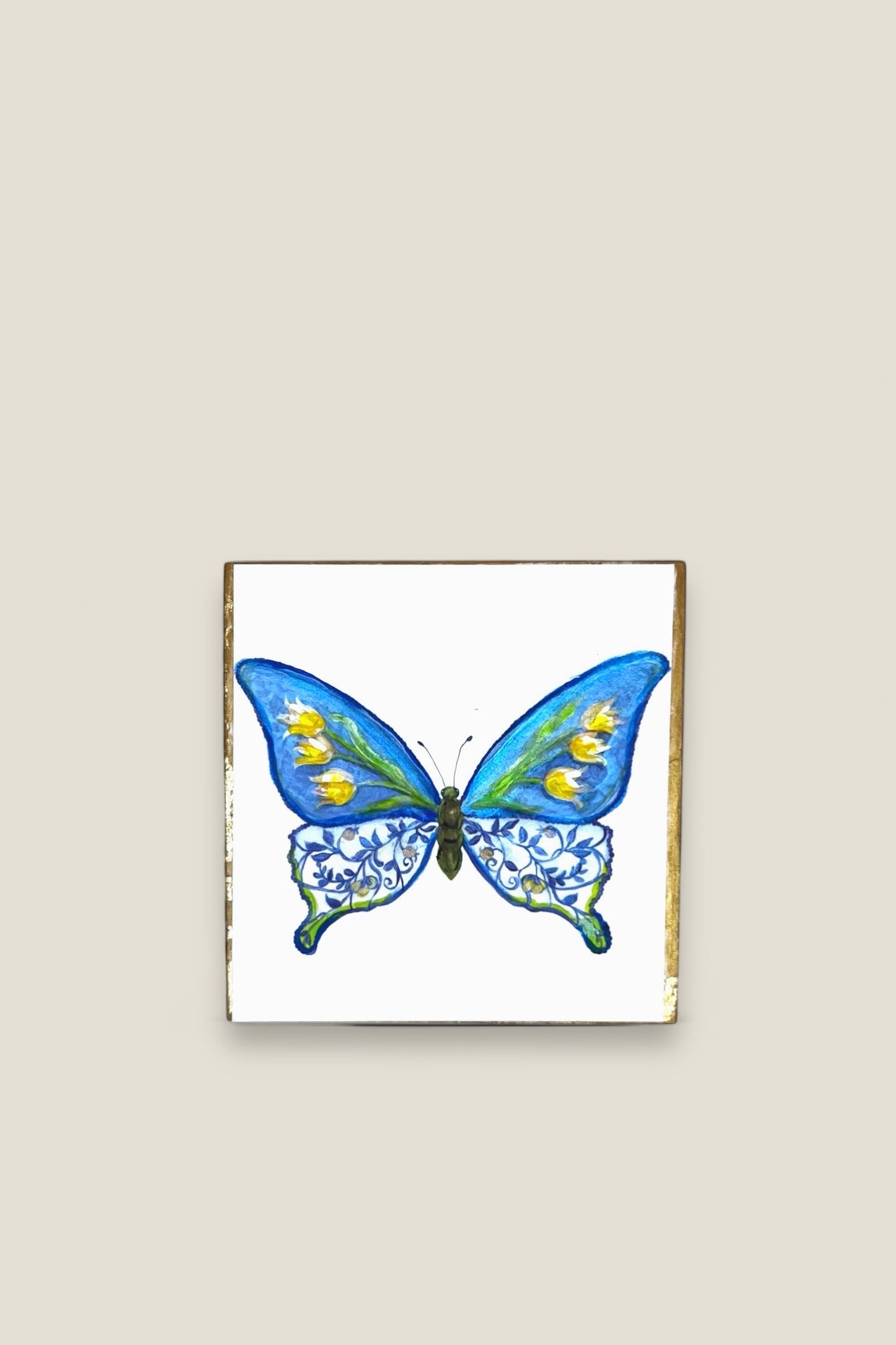 Porcelain Wing Butterfly 3" Block