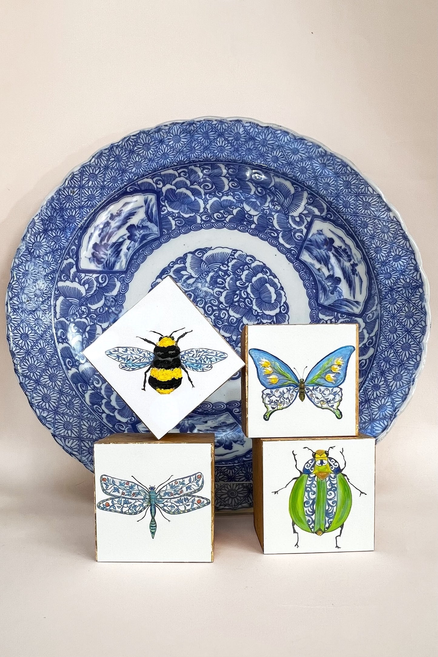 Porcelain Wing Butterfly 3" Block