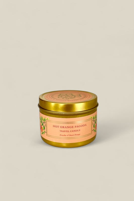 Hot Orange Pagoda Travel Candle
